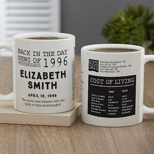 Back in the Day Personalized Birthday Coffee Mugs - 30226