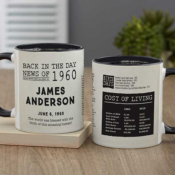 Back in the Day Personalized Birthday Coffee Mugs - 30226