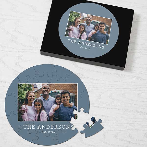 Family Photo Collage Personalized Round Puzzles - 30243