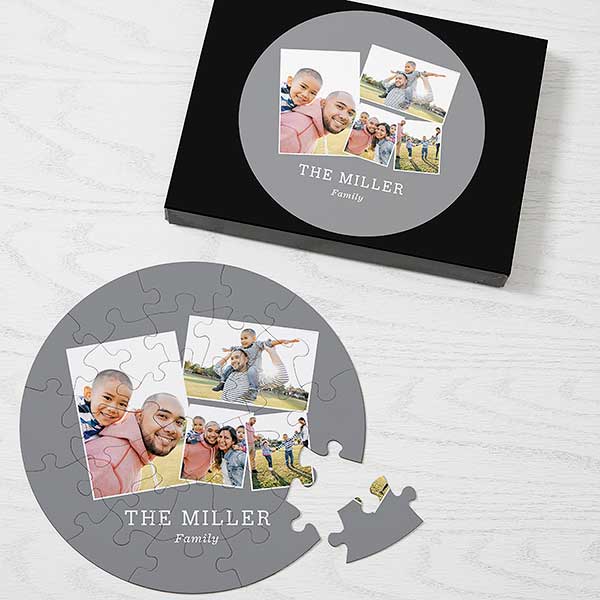 Family Photo Collage Personalized Round Puzzles - 30243