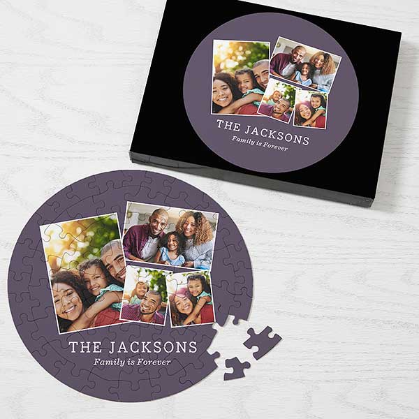 Family Photo Collage Personalized Round Puzzles - 30243