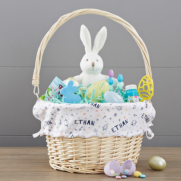 Space Personalized Easter Basket With Folding Handle - 30247