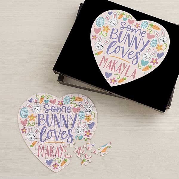 Somebunny Loves You Personalized Heart Puzzle - 30257