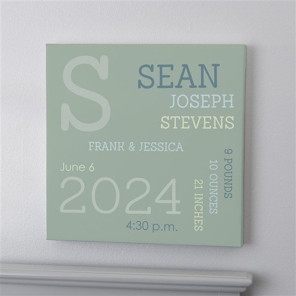 Modern All About Baby Boy Personalized Baby Canvas Prints - 30265