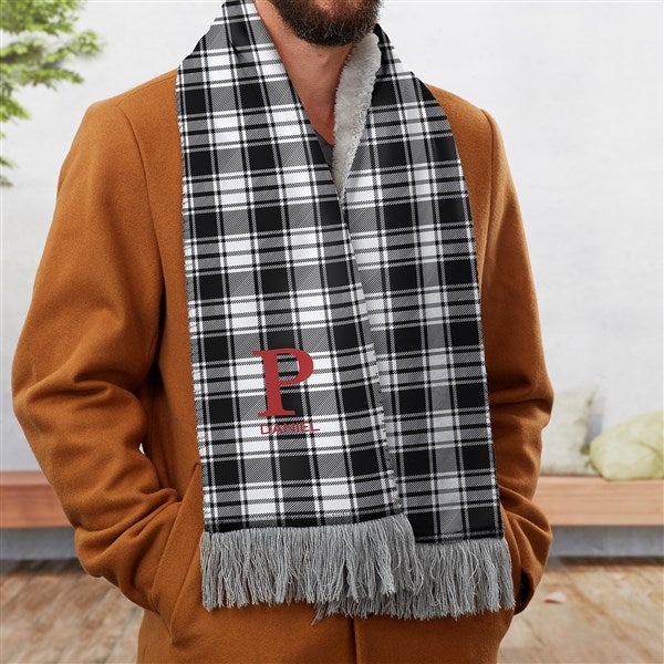 Christmas Plaid Personalized Men's Scarf - 30274
