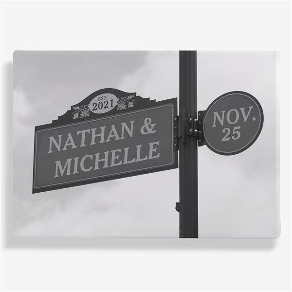 Established Street Sign Wedding Personalized Canvas Prints - 30305