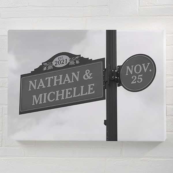 Established Street Sign Wedding Personalized Canvas Prints - 30305