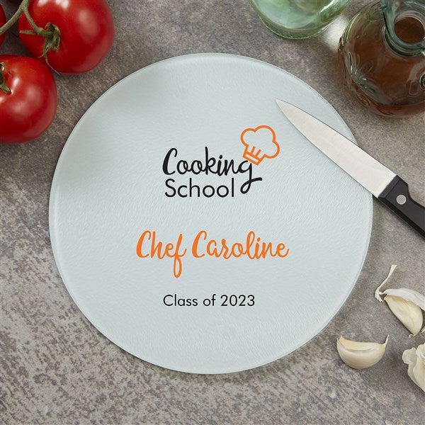 Personalized Logo Round Glass Cutting Board - 30338