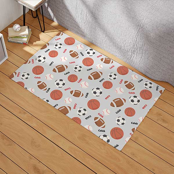 Sports Personalized Kids Area Rugs, Sports Themed Rugs