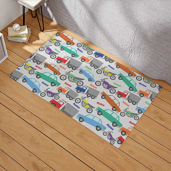 Transportation Personalized Kids Area Rugs, Kids Throw Rugs