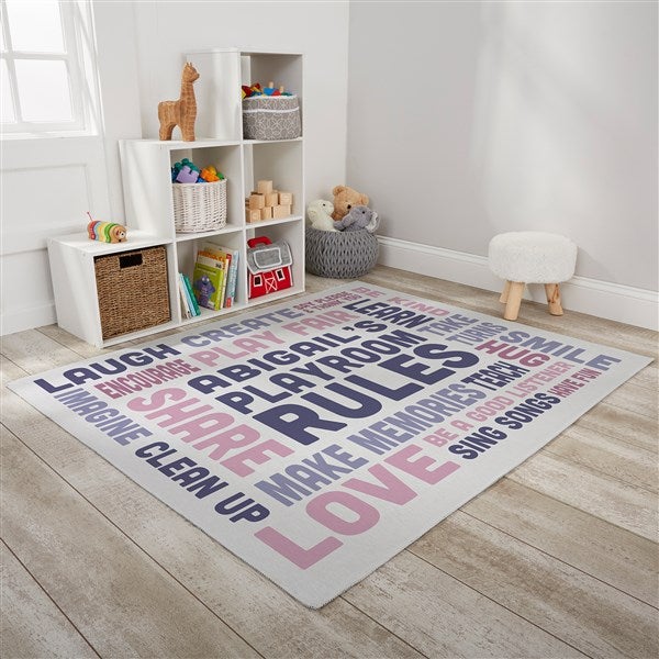 Playroom Rules Personalized Playroom Area Rugs - 30376