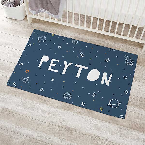 Space Personalized Nursery Area Rugs, Personalized Rugs For Nursery