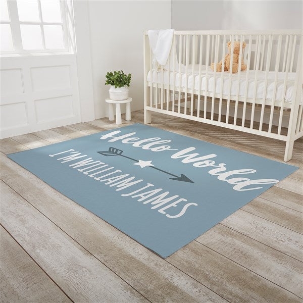 Hello World Personalized Nursery Area Rugs - 30382