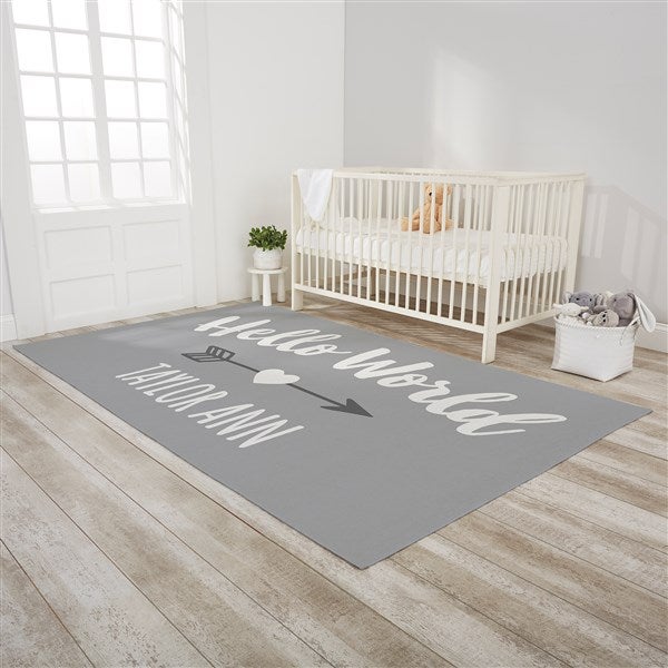 Hello World Personalized Nursery Area Rugs - 30382