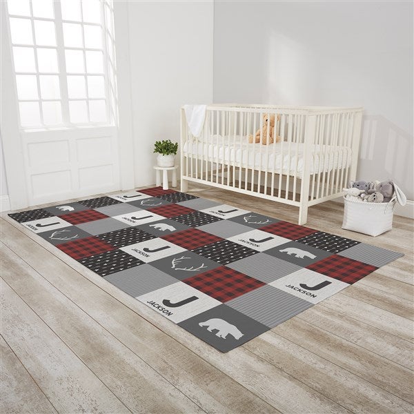 Buffalo Plaid Personalized Nursery Area Rugs - 30387