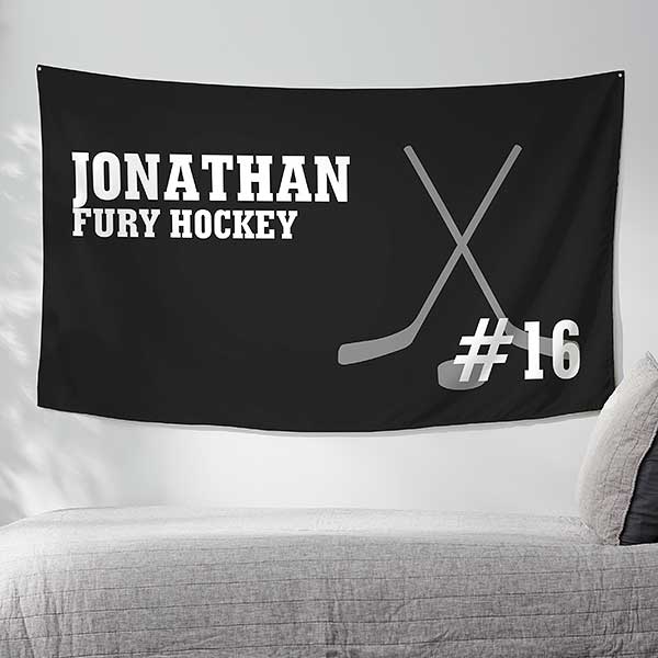Hockey Personalized Wall Tapestry - 30403