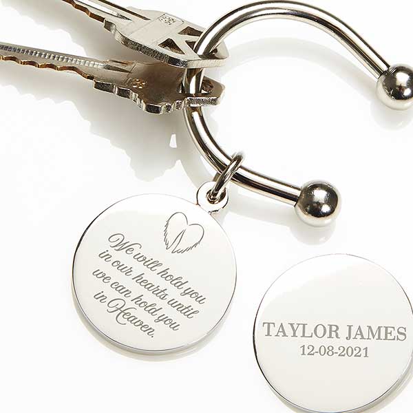 In Our Hearts Baby Memorial Personalized Keyring Keychain - 30416