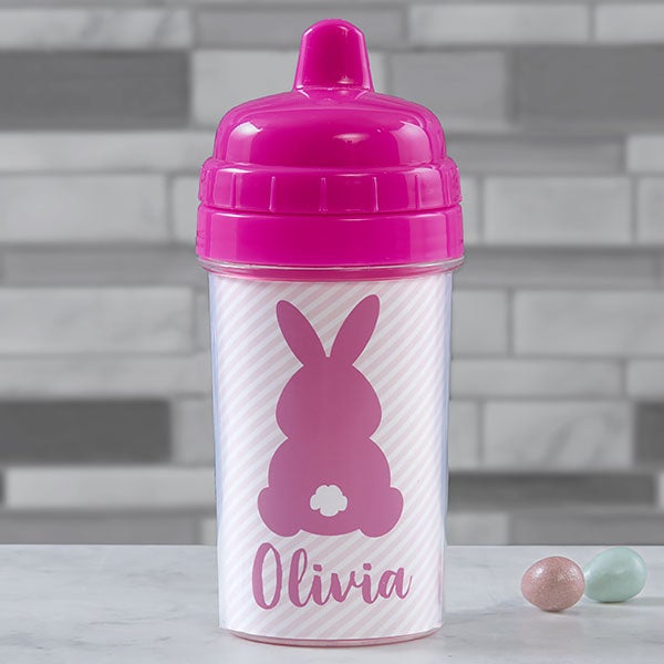 Pastel Bunny Personalized 10oz Toddler Sippy Cup - 30417