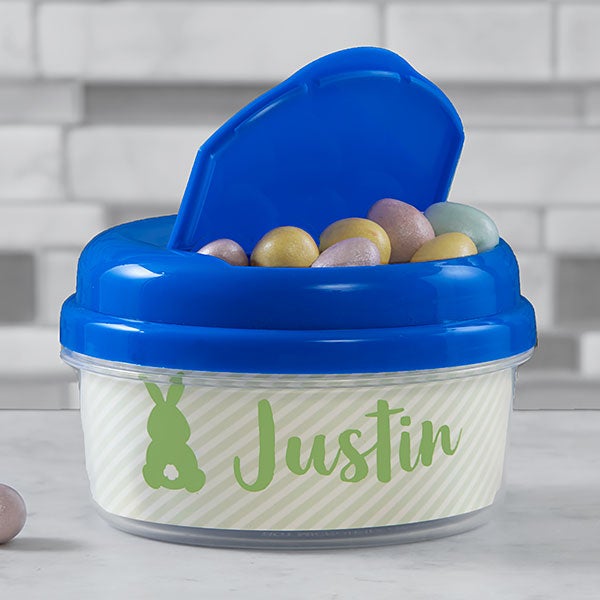 Pastel Bunny Personalized 12oz Toddler Snack Cups - 30418