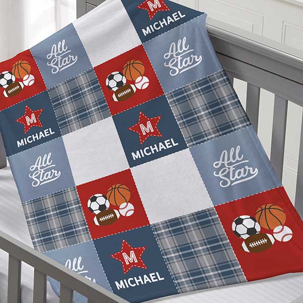 All-Star Sports Personalized Baby Blankets - 30425