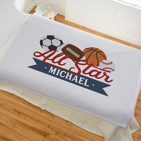 All-Star Sports Personalized Baby Blankets - 30425