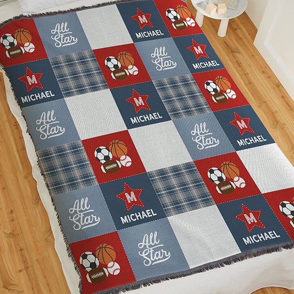 All-Star Sports Personalized Baby Blankets - 30425