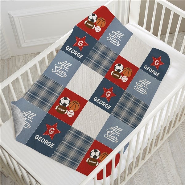 All-Star Sports Personalized Baby Blankets - 30425