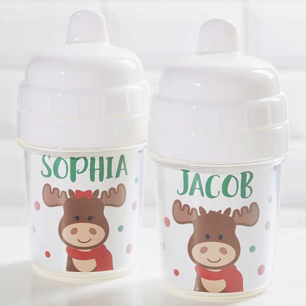Christmas Moose Personalized Baby 5oz Sippy Cups - 30428