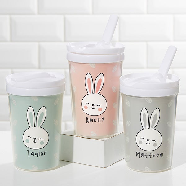 Bunny Treats Personalized Toddler 8oz Sippy Cup - 30443