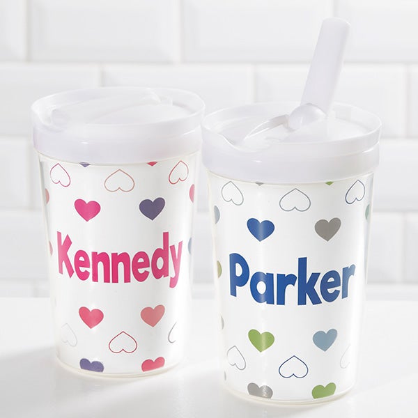 Hearts Personalized Toddler 8oz Sippy Cup - 30445