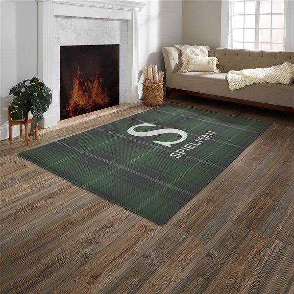 Christmas Plaid Personalized Christmas Area Rugs - 30447