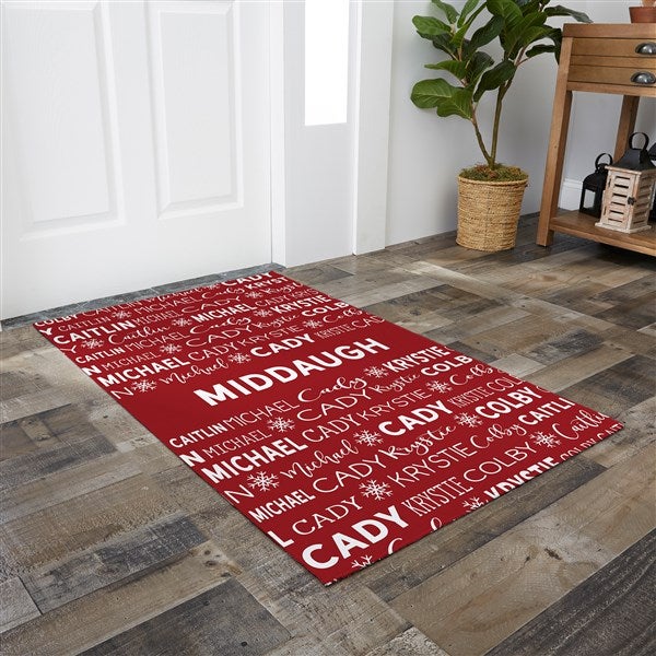 Red & White Christmas Personalized Area Rugs - 30449