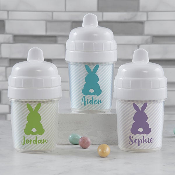 Pastel Bunny Personalized 5oz Baby Sippy Cup - 30452