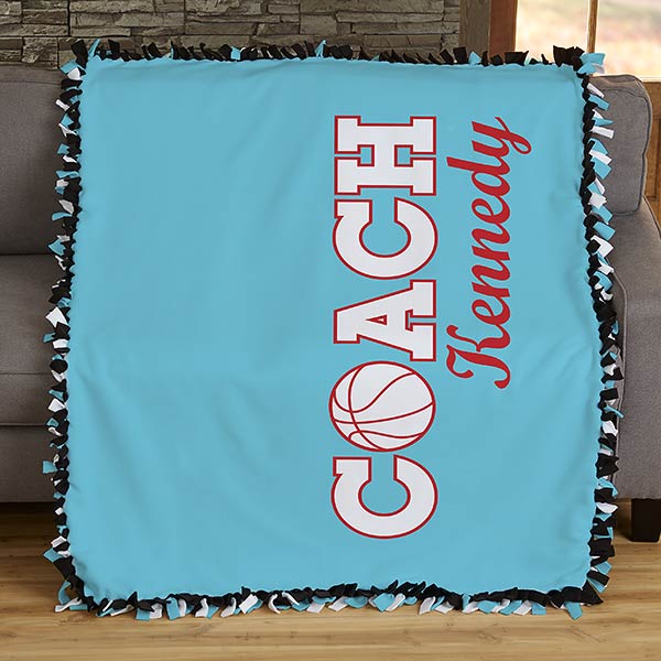 Coach Personalized 50x60 Tie Blanket