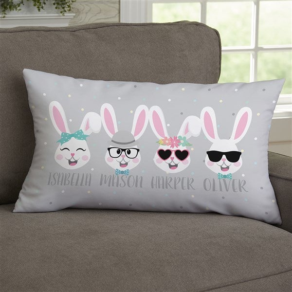 Build Your Own Bunny Personalized Easter Lumbar Throw Pillow
