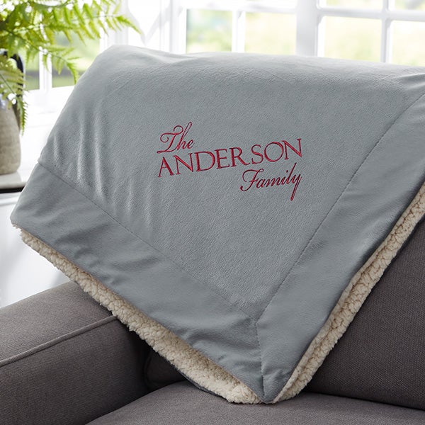 Elegant Family Embroidered Sherpa Blankets - 30484