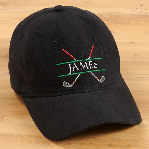 Crossed Clubs Personalized Baseball Caps - 30493