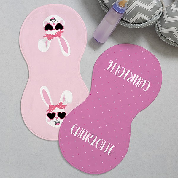 Build Your Own Girl Bunny Personalized Burp Cloths - 30503
