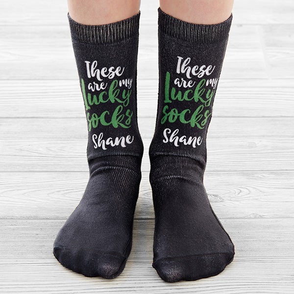 These Are My Lucky Socks Custom Name Personalized St. Patrick's Day Kids Socks