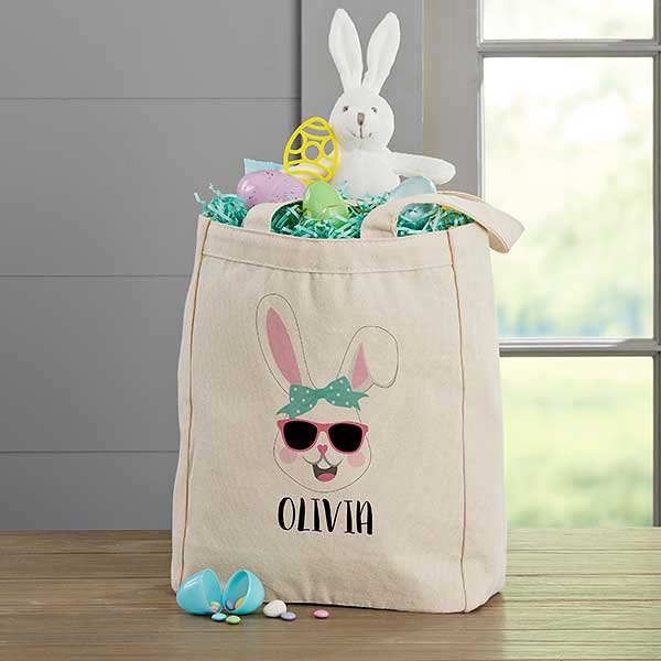 Build Your Own Girl Bunny Personalized Easter Tote Bags - 30514