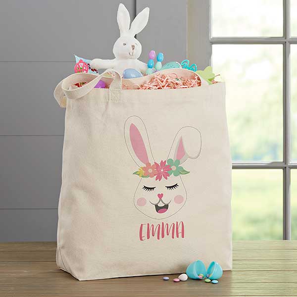 Build Your Own Girl Bunny Personalized Easter Tote Bags - 30514