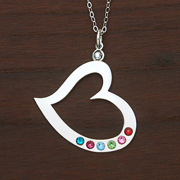 Personalized Birthstone Heart Necklace - 30533D