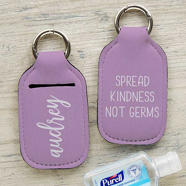 Scripty Style Personalized Hand Sanitizer Holder Keychain - 30564