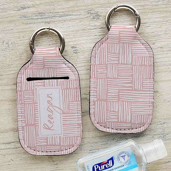 Hand Drawn Patterns Personalized Hand Sanitizer Holder Keychain