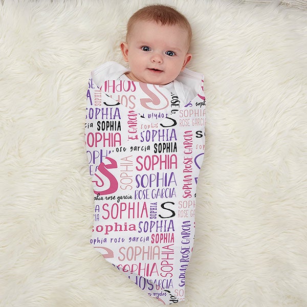 Bright Name Personalized Baby Girl Receiving Blankets - 30582