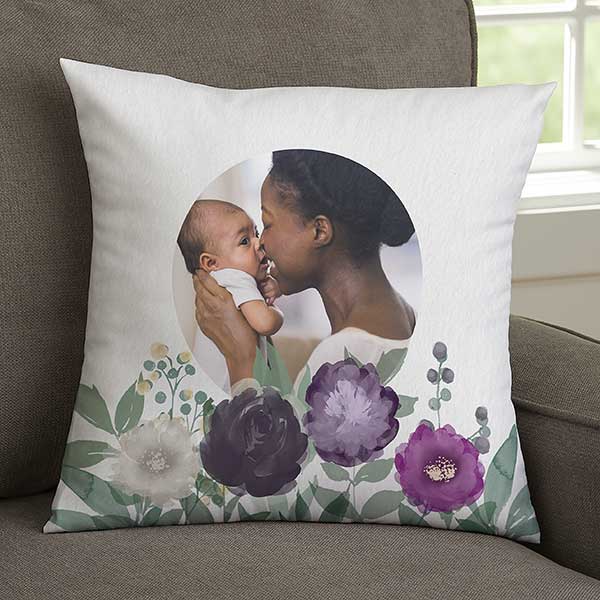 Floral Love For Mom Personalized Throw Pillows - 30594