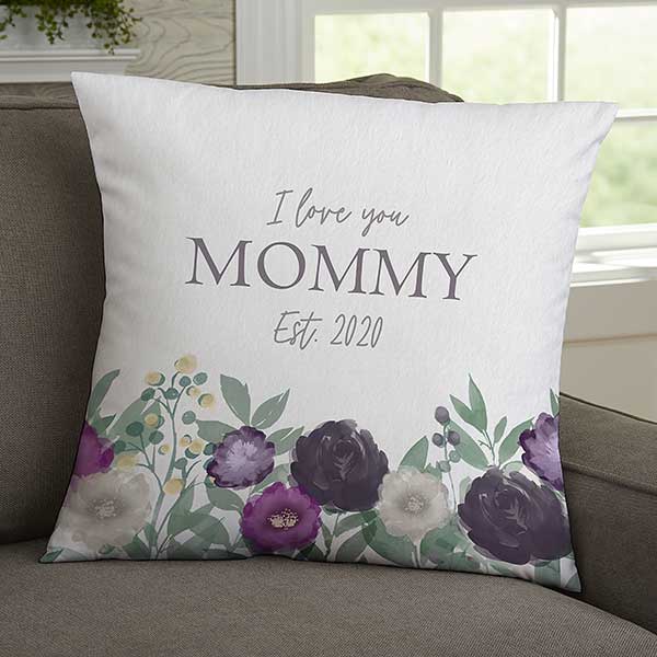 Floral Love For Mom Personalized Throw Pillows - 30594