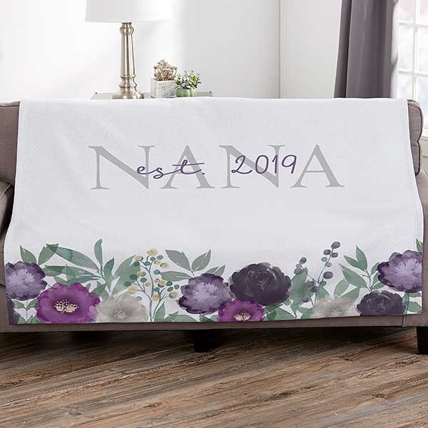 Floral Love For Grandma Personalized Blankets - 30595