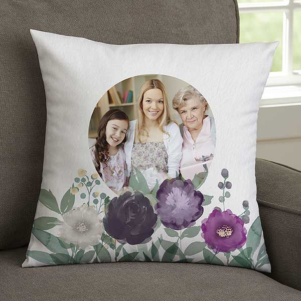 Floral Love For Grandma Personalized Throw Pillows - 30596