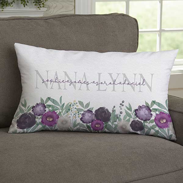 Floral Love For Grandma Personalized Throw Pillows - 30596